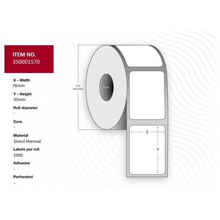 High-Quality Capture Label 76x95 - Core 25 White (35001570) - Durable & Reliable
